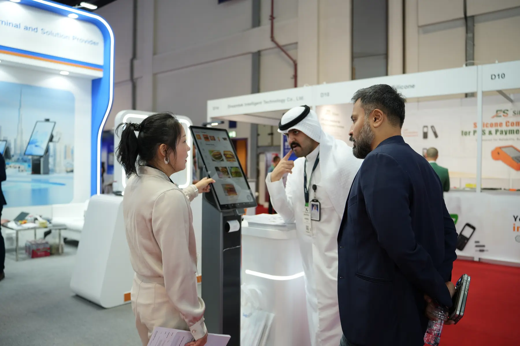 Product demo at the Telpo exhibition stand